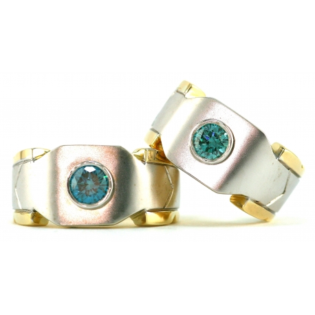 Blue Diamond Splice Rings