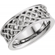 Celtic Weave Band Ring in White
