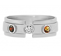 "Three Bezel Tension Set" Ring Design shown with January and November Birthstones