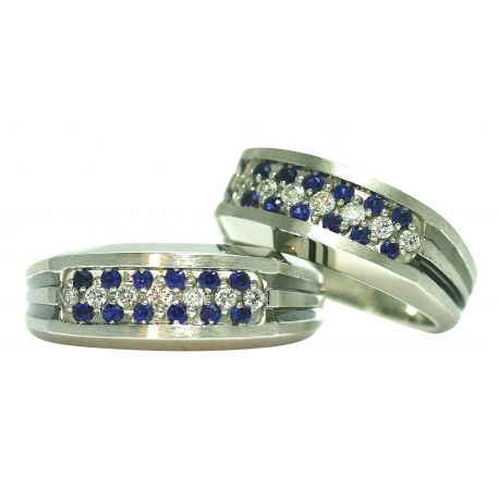 Pave Sapphires & Diamonds Rings