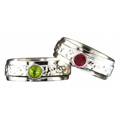 Solitaire Birthstone Band Rings