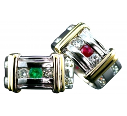 Ribbed Diamond Birthstone Rings