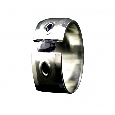 Sapphire Tension Set Band Ring