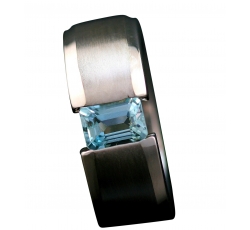 Aqua Marine Classic Tension Set Ring