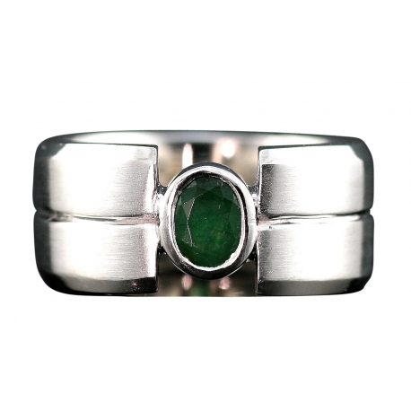 Emerald Bezel Set Ring
