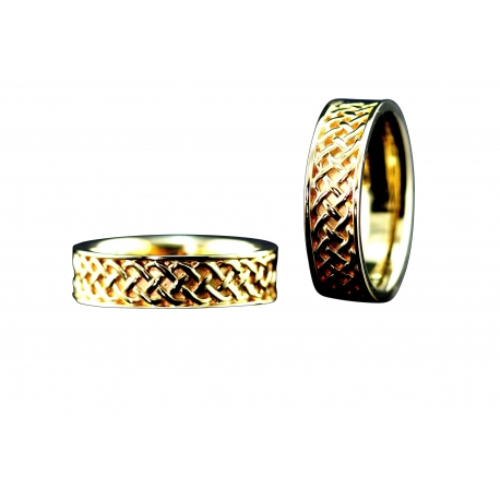 Celtic Weave Band Ring in White