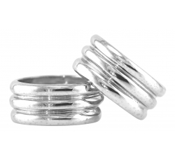 Domed Triple Band Rings