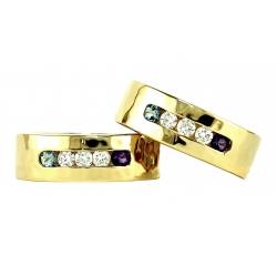 Texture Diamond and Gem Band Rings
