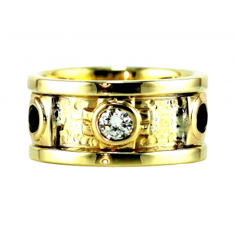 Baroque Diamond and Gemstone Ring