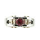 Geometric Column Ruby Gold Ring
