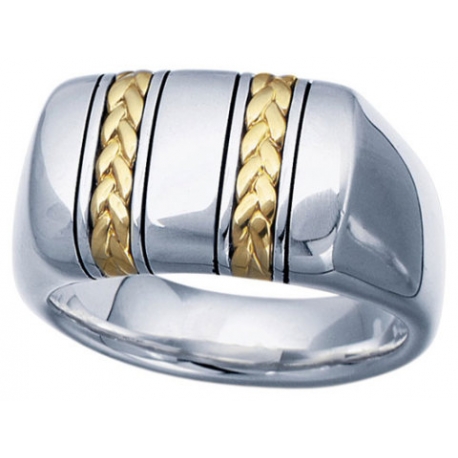 Geneva Signet Gold Braid Ring