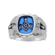 Masonic Cerulean Blue Ring