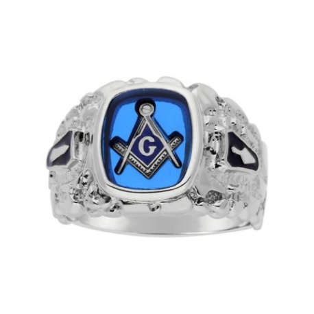 Masonic Cerulean Blue Ring