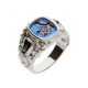 Masonic Cerulean Blue Ring